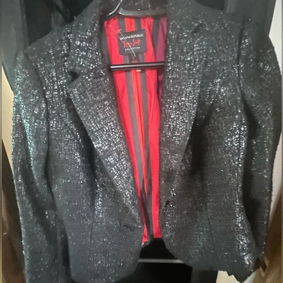 Black banana republic l’wren Scott blazer size 6 short jacket - Picture 1 of 4